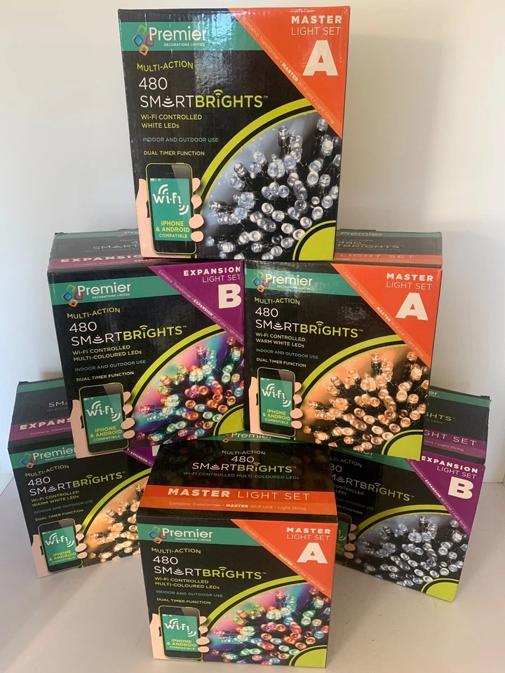 Premier Multi Action Wifi LED Smart brights 480 Christmas Lights. Indoor Outdoor - Image 1 of 4