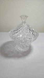 Vintage Crystal Clear Industries "Brussels" lidded candy serving dish, Poland - Picture 1 of 6