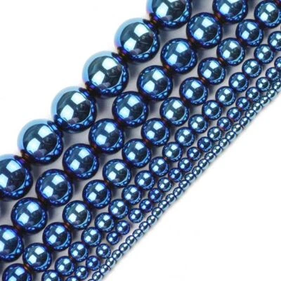 Round Hematite Bead Stone Ball Loose Beads DIY Bracelets Jewelry 2/3/4/6/8/10mm - Image 1 of 4