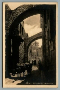 Cartolina RPPC Gerusalemme - Via Dolorosa, Terra Santa Pubblicata Lehnert & Landrock - Foto 1 di 2