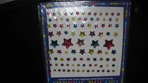 HOLOGRAPHIC CRYSTAL STICKERS 96 CT ASSORTED SIZE STARS - Picture 1 of 2
