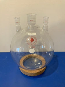 14991 Ace Glass 12 liter 4-neck round bottom 24/40 outsides & 45/50 center - Picture 1 of 7