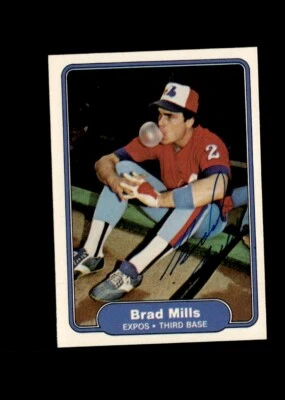 Brad Mills Expos 1982 Fleer authentic autographed card - Image 1 of 2