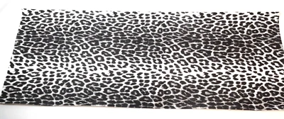Asiento Gato Ártico Vintage Vinilo Blanco Leopardo Vinilo 13" x 36" con 22 broches de presión plateados Foto 1 de 4