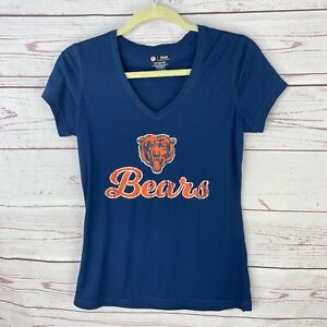NFL Team Apparel Women's Blue Graphic Chicago Bears Sleepwear Shirt Size Small