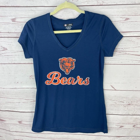 NFL Team Apparel Women's Blue Graphic Chicago Bears Sleepwear Shirt Size Small Cover