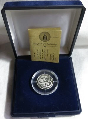 2000 Mongolia 1/4 oz. Platinum Proof Year of the Dragon 3000 Togrog - Image 1 of 3