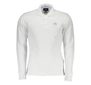LA MARTINA Polo Manica Lunga Logo Bianco Uomo Tg 2XL - Imagen 1 de 3