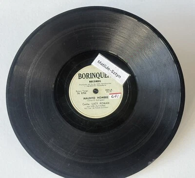 LUCY ROMAN Maldito Hombre / Caricias finjidas  BORINQUEN 78RPM Bolero tango Hear - Image 1 of 4