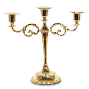 3candle Metal Candelabra Candlestick Holders 10.6 Inch Tall Candle Holder Weddin - Picture 1 of 7