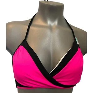 Victoria's Secret PINK Pink & Black Body Wrap Halter Swim Top M (A-C) - Picture 1 of 2