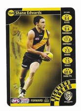 2013 AFL TEAMCOACH RICHMOND TIGERS SHANE EDWARDS #164 COMMON CARD 