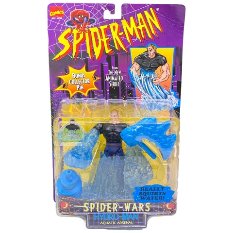 New 1996 ToyBiz Spider-Man Spider Wars Hydro-Man Action Figure Sealed Cover