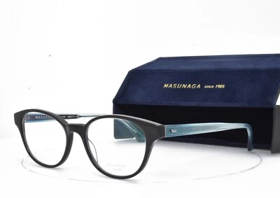 MASUNAGA Gafas Negro Brillante Turquesa Marco Ojo de Gato 82U #19 48-17-145 Foto 1 de 4