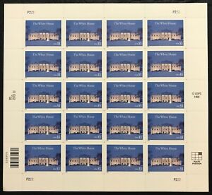 2000 Scott #3445, 33¢, THE WHITE HOUSE - Full Sheet of 20 Stamps - Mint NH -