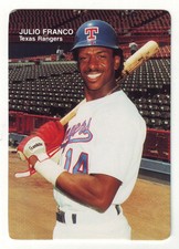 1989 Mother's Cookies Texas Rangers JULIO FRANCO #3