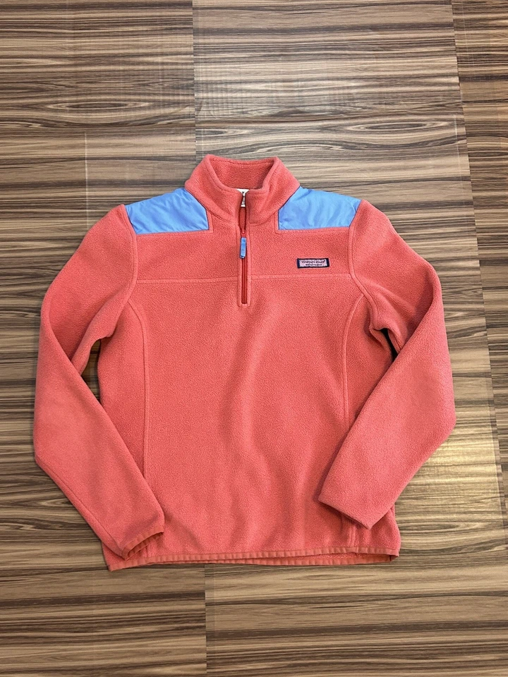 Suéter Vineyard Vines 1/4 Cremallera Polar Mujer Talla XS Bolsillos con Cremallera Foto 1 de 4