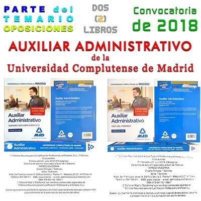 PARTE del TEMARIO OPOSICIONES AUX ADMINISTRATIVO UCM 2018 - MAD_7 EDITORES - Imagen 1 de 4