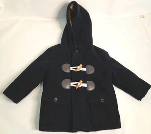 Next Baby Mädchen Junge Unisex dunkelblau Duffelcoat Fleece gefüttert 9-12 Monate - Bild 1 von 12