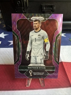 2022 Panini Prizm World Cup Qatar - Mathew Ryan #286 Purple Mojo Prizm /99 - Image 1 of 2