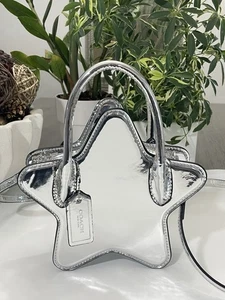 Coach Silver Star Mirror Metallic Crossbody Bag Small Leather CN700 ORGPKG - Picture 1 of 12