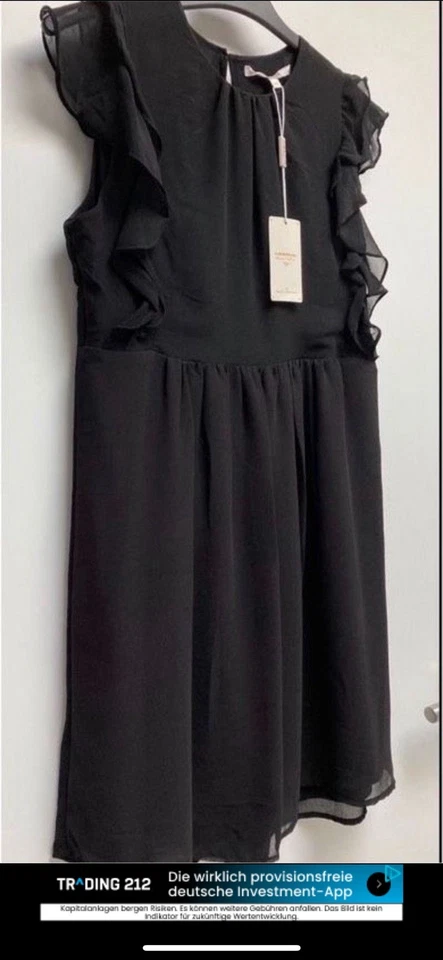 Chiffon Kleid Abendkleid Weihnachten Hochzeit C&A Schwarz XL Neu + Etikett - Bild 1 von 4