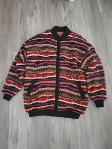 Ashton COOGI Print 3D Knit Cotton Abstract Sweater Gr. Large Multicolor Pullover - Bild 1 von 7