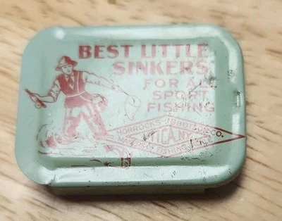 Vintage Best Little Sinkers For All Sport Fishing Tin w Sinkers- excellent shape - Image 1 of 4