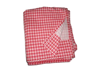 DILLARD'S NOBILITY RED & WHITE PLAID (1) QUEEN FLAT SHEET 86X100 200TC - Picture 1 of 6