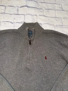 Polo Ralph Lauren XXL Exclusive Of Decoration 1/4zip Pullover Gray Sweater - Picture 1 of 11