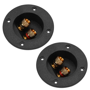 Hochwertige 2 Stück Runde Subwoofer Lautsprecher Box Terminal Tasse Feder Stecker Neu - Bild 1 von 11