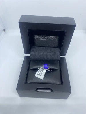 Solitario Tanzanita Natural Platino Rapsodia Forma Cuadrada Pt950 Talla 7 Foto 1 de 4