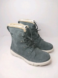 Sorel Explorer Next Joan Boots Fawn Gray Suede Womens Sz 7.5 WATERPROOF Shoes - Picture 1 of 9