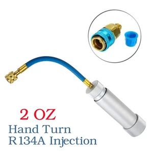 R134A 2oz A/C Oil Injector Hand Turn Pump Injection Tool for Car Home A/C System - Picture 1 of 12