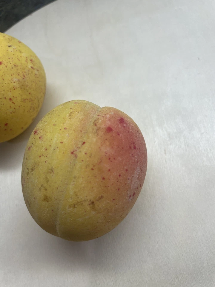 Early Vintage Antique Italian Alabaster Stone Fruit Yellow Peach Old Patina  - Image 1 of 4