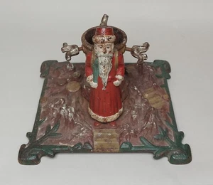 Christbaum Weihnachtsbaum ständer Weihnachtsmann Nikolaus Gusseisen alt antik - Bild 1 von 18