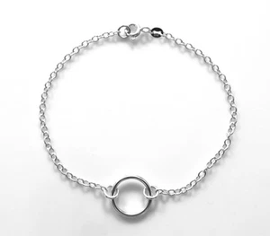 15 mm Sterlingsilber Karma Armband Ewigkeit Unendlichkeit Kreis Ring Kette Handarbeit - Bild 1 von 4