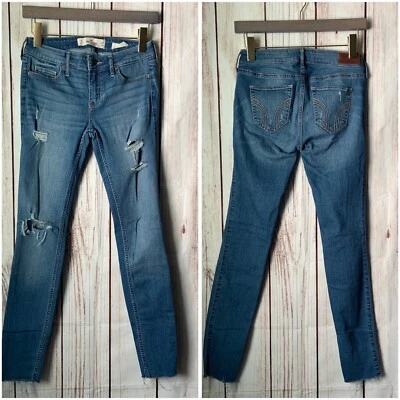 HOLLISTER lOW RISE супер узкие джинсы брюки женщин размер 1S W25 L28 - Изображение 1 из 4