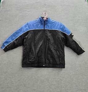 VINTAGE Nike Boys Jacket Small Blue Colorblock Reversible Windbreaker Fleece - Picture 1 of 19