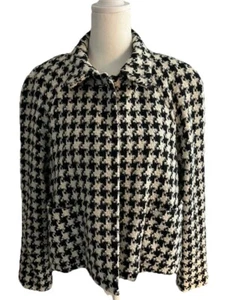 KATE HILL Vintage Women’s Houndstooth Cropped Swing Jacket Sz 10P - Picture 1 of 8