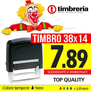 TIMBRO AUTOINCHIOSTRANTE mm 38x14 PERSONALIZZATO AUTOMATICO - LOGO GRATIS - Foto 1 di 1