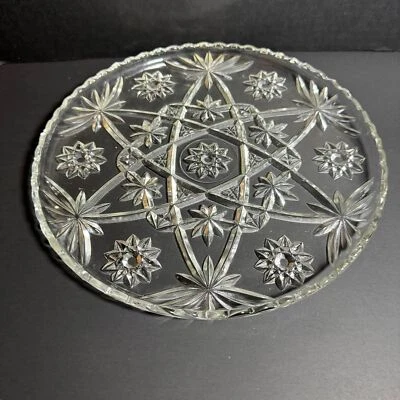 Plato de vidrio precortado transparente Anchor Hocking Star of David de colección [artículo 769] Foto 1 de 4