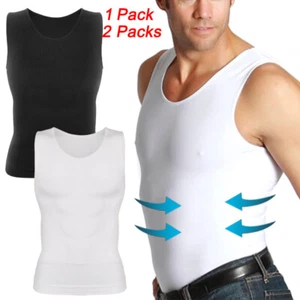Chaleco de compresión adelgazante para hombre control abdomen prendas moldeadoras modelador camiseta sin mangas EE. UU. - Imagen 1 de 25