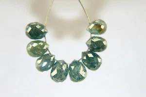 CUENTAS BRIOLETTE DE DIAMANTE EN FORMA DE LÁGRIMA AZUL REAL NATURAL DE 3,31 QUILATES 4-4,50 MM - Imagen 1 de 11
