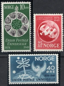 117 Noruega 1949, NK 380-82, MNH, juego Upu, SC #299-301, MI 344-46. - Imagen 1 de 1