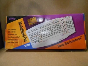 BELKIN MEDIABOARD PRO 107KEY KEYBOARD 18 MULTIMEDIA KEYS FOR WINDOWS-GOLD SERIES - Picture 1 of 4