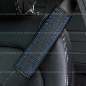 1Pc Black&Blue Car Seat Belt Cover Strap Pad Shoulder Cushion Car Accessories - Picture 1 of 7