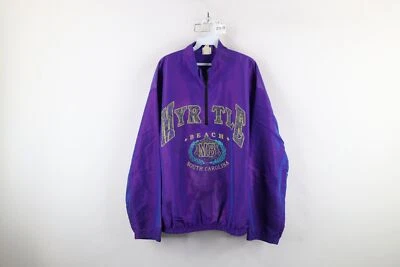 Vtg 90s Surf Style Mens OSFA Chromatic Myrtle Beach Pullover Windbreaker Jacket - Image 1 of 4