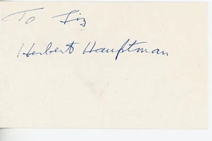1985 Nobel Prize winner for Chemistry - Herbert Hauptman and his autograph - Picture 1 of 1