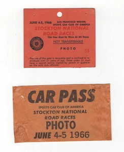 2 RARE 1966 Stockton Nat'l Road Races CA Sports Car Club Photo PASS SCCA Vtg - Picture 1 of 2